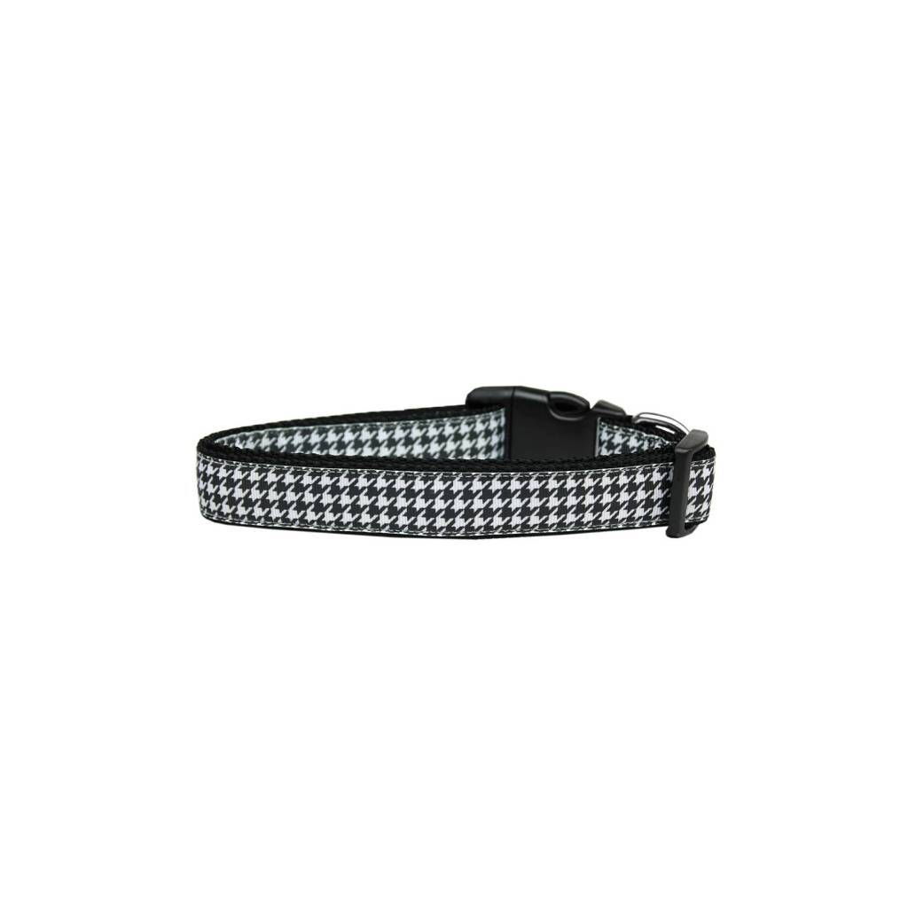 Black Houndstooth Nylon Ribbon Collar Dog Collars & Leashes Black Houndstooth Nylon Ribbon Collar Dog Collars & Leashes