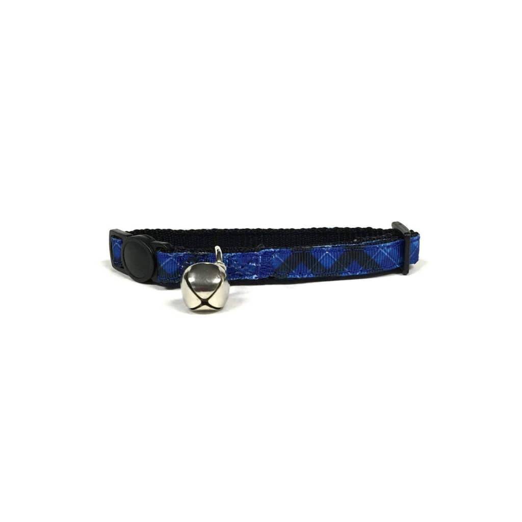 Blue Plaid Cat Collar Dog Collars & Leashes Blue Plaid Cat Collar Dog Collars & Leashes